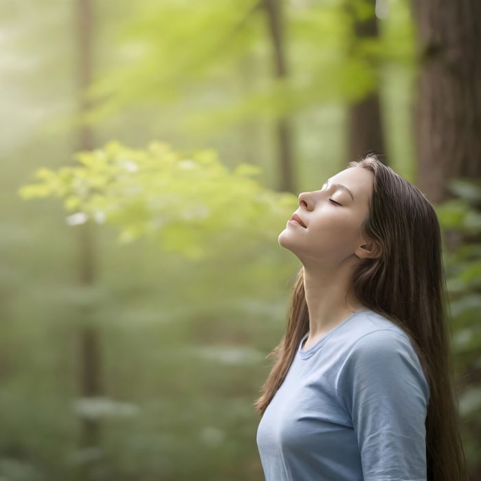 tranquil-woman-green-forest
